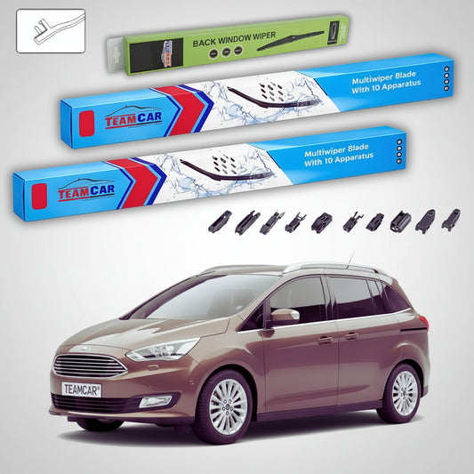 Ștergătoare Ford C-Max Gen III MPV 2015-prezent | Set Față și Spate Flat Premium – TeamCar®