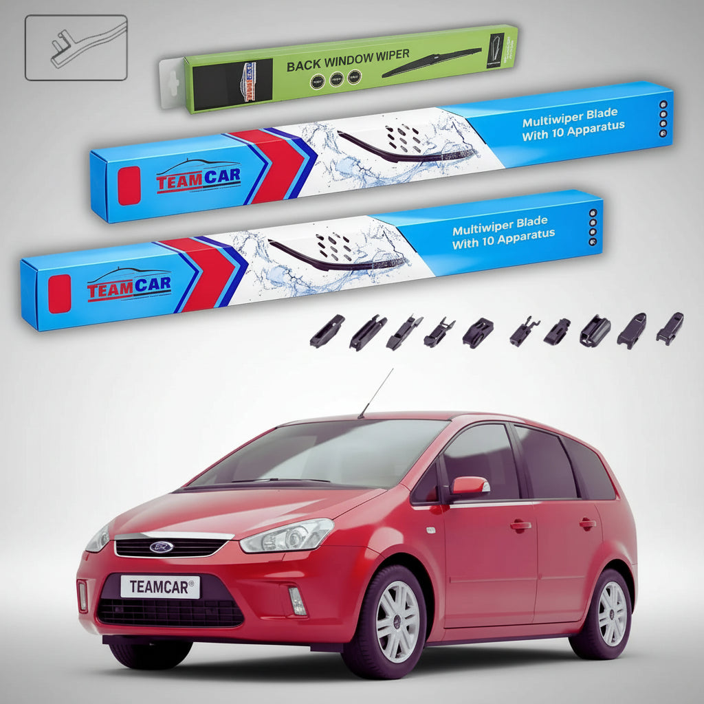 Ștergătoare Ford C-Max MPV Facelift 2007-2010 | Set Față și Spate Flat Premium – TeamCar®