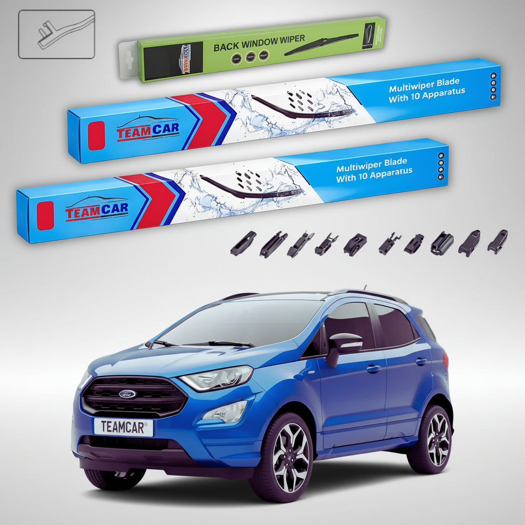 Ștergătoare Ford Ecosport Facelift SUV 2017-prezent | Set Față și Spate Flat Premium – TeamCar®
