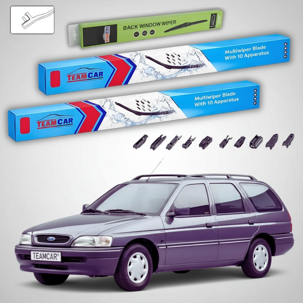 Ștergătoare Ford Escort Gen V VI Turnier Break 1990-1994 | Set Față și Spate Flat Premium – TeamCar®