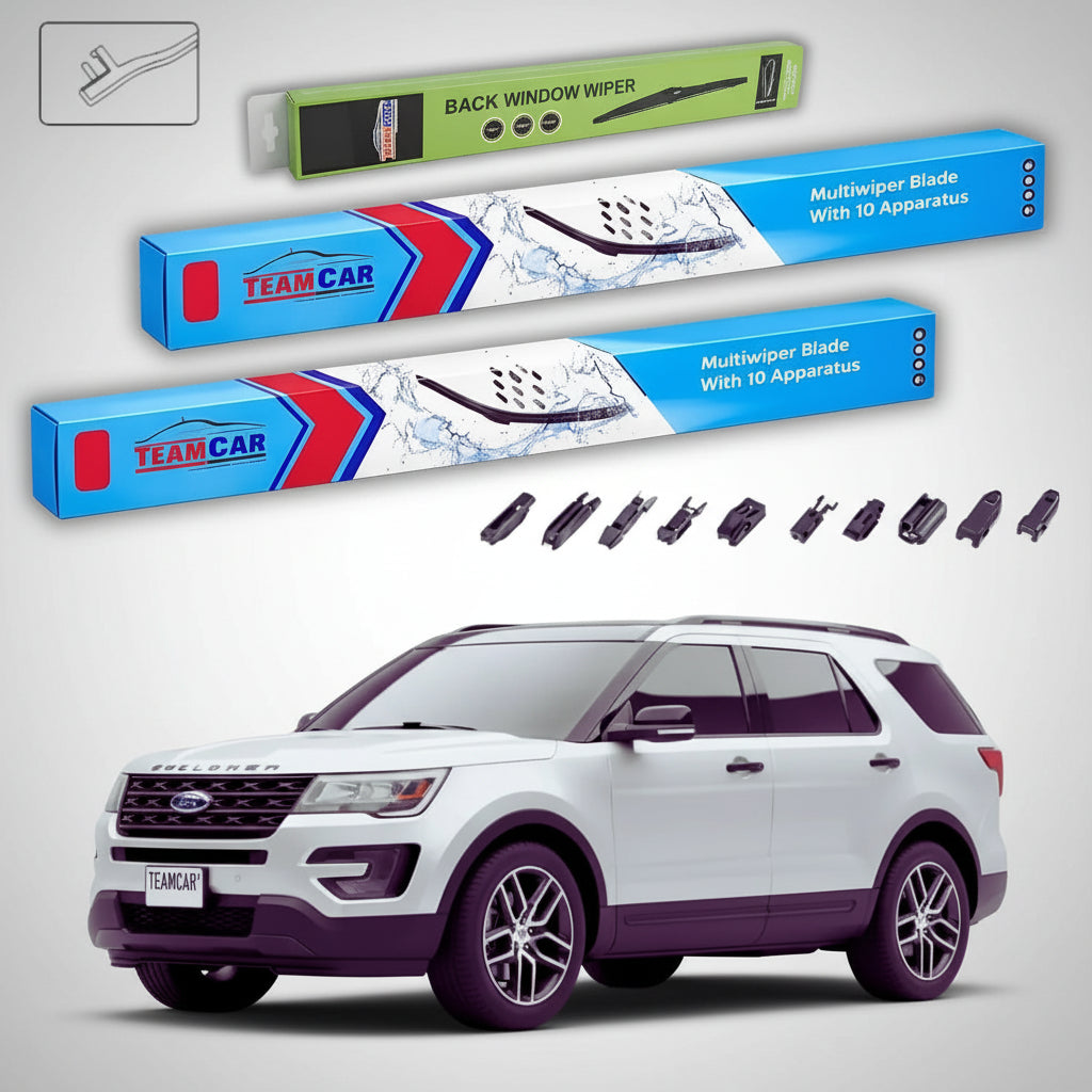 Ștergătoare Ford Explorer Gen V U502 2010 | Set Față și Spate Flat Premium – TeamCar®