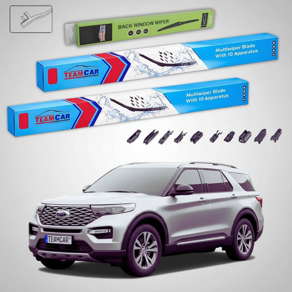 Ștergătoare Ford Explorer Gen VI U6 2019 | Set Față și Spate Flat Premium – TeamCar®