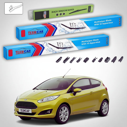 Ștergătoare Ford Fiesta Gen VI Facelift Hatchback 2012-prezent | Set Față și Spate Flat Premium – TeamCar®