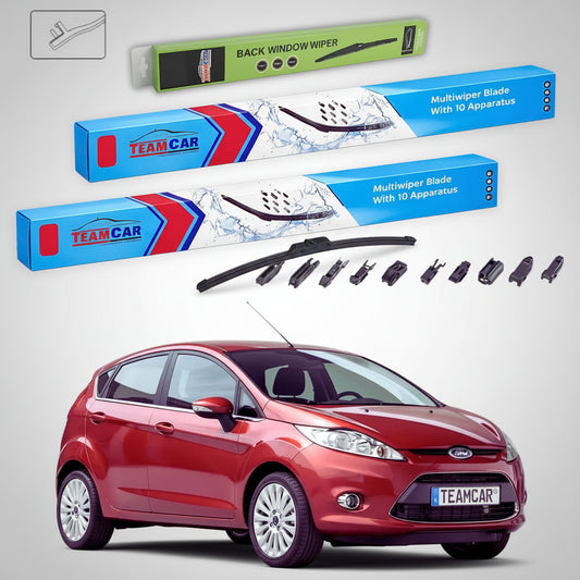 Ștergătoare Ford Fiesta Gen VI Pre-facelift Hatchback 2008-2012 | Set Față și Spate Flat Premium – TeamCar®