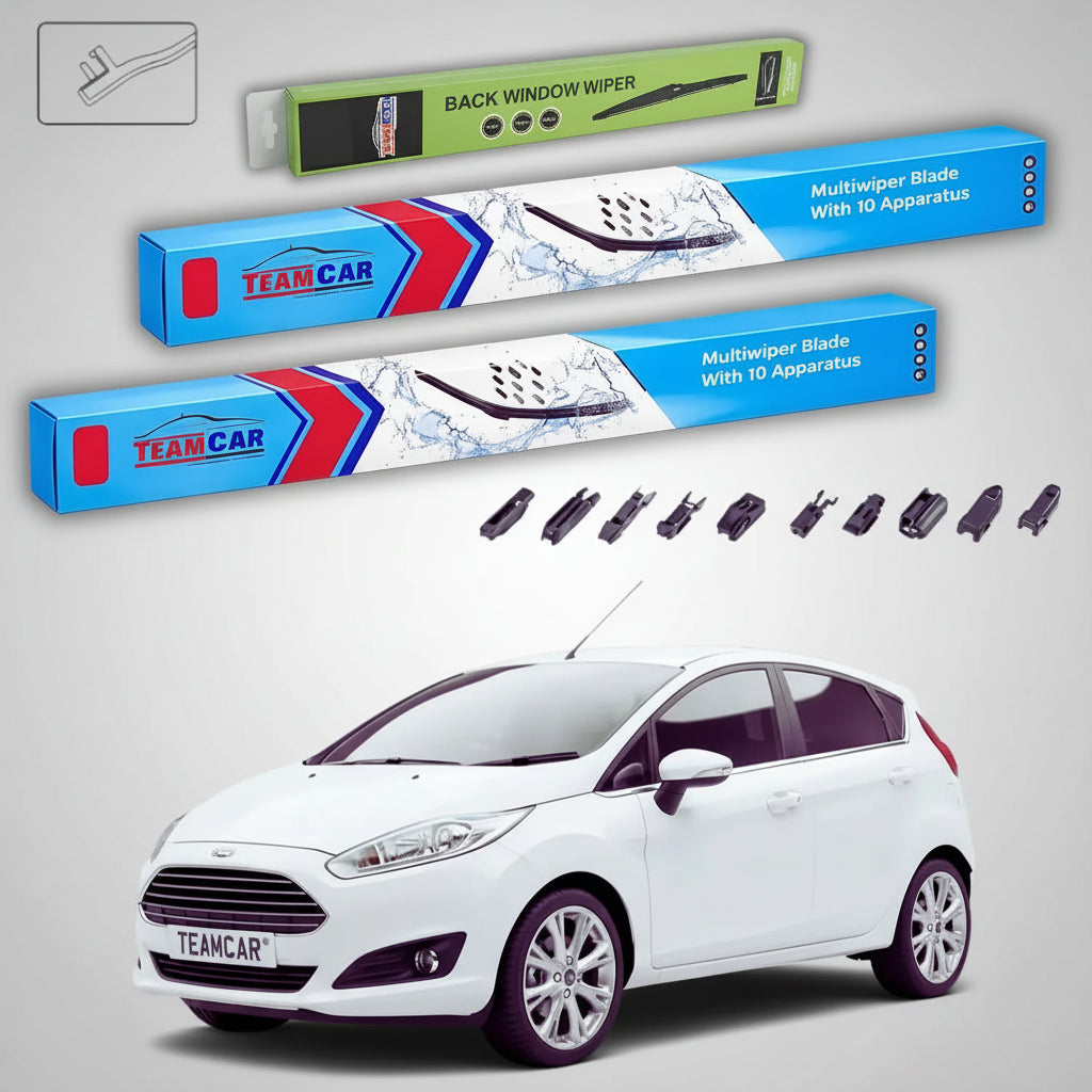 Ștergătoare Ford Fiesta Gen VII Hatchback 2017-prezent | Set Față și Spate Flat Premium – TeamCar®
