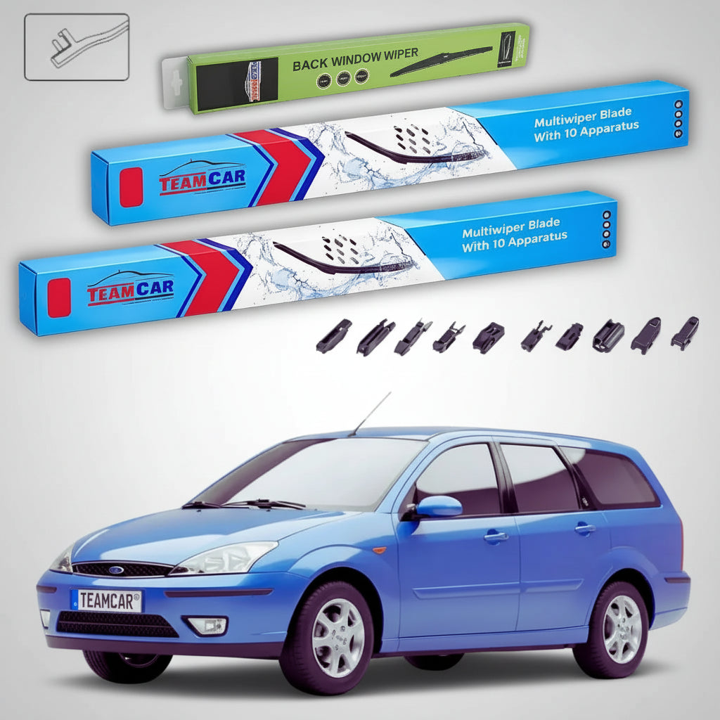 Ștergătoare Ford Focus Gen I DNW Estate 1999-2004 | Set Față și Spate Flat Premium – TeamCar®