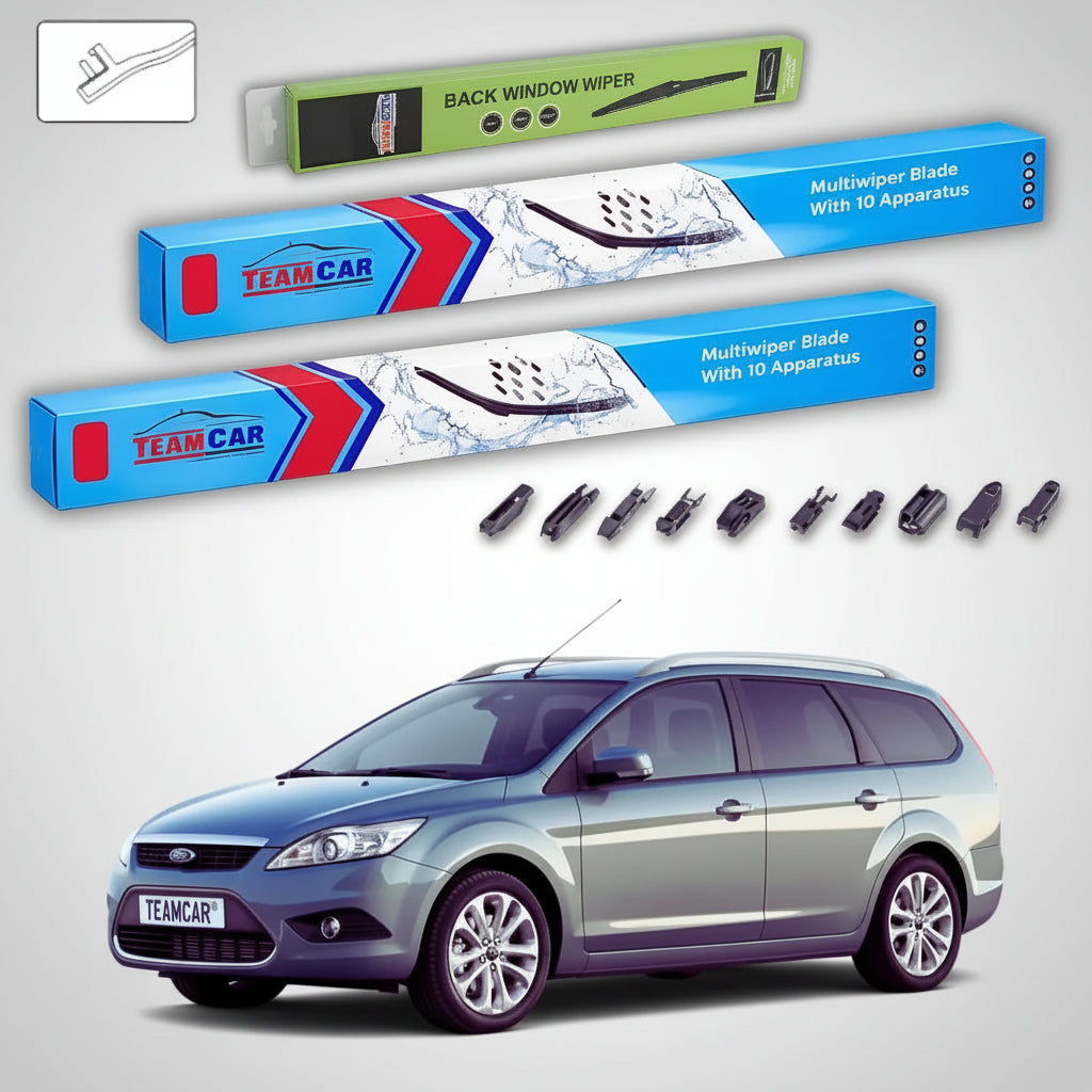 Ștergătoare Ford Focus II DA Estate Facelift 2008-2011 | Set Față și Spate Flat Premium – TeamCar®