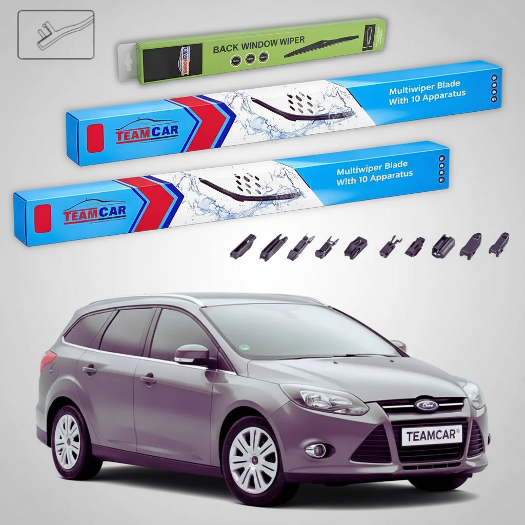 Ștergătoare Ford Focus III Estate 2011-2018 | Set Față și Spate Flat Premium – TeamCar®