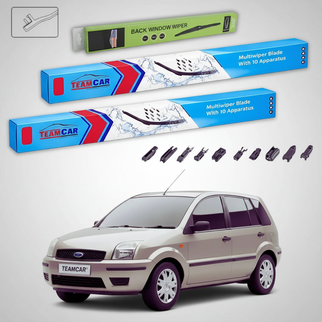 Ștergătoare Ford Fusion JU 2002-2012 | Set Față și Spate Flat Premium – TeamCar®