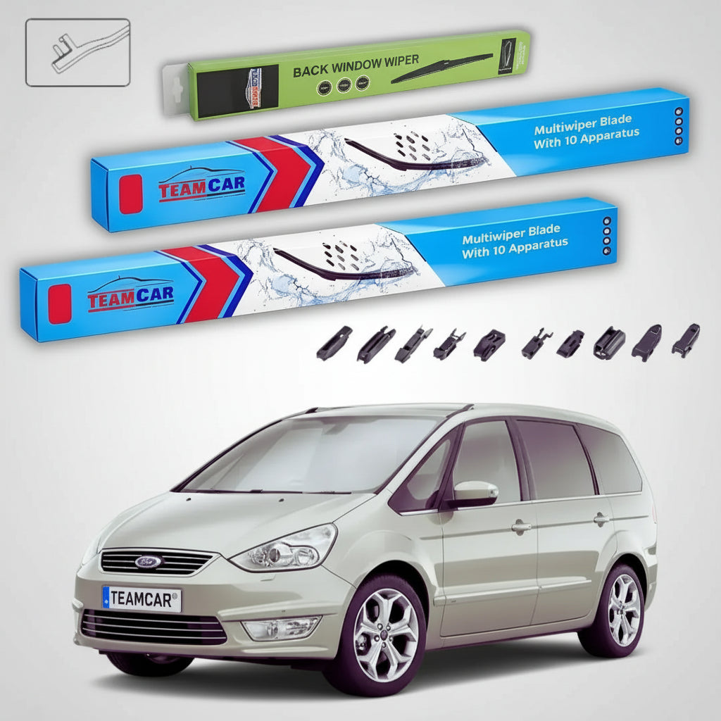 Ștergătoare Ford Galaxy Mk2 WA6 2008-2014 | Set Față și Spate Flat Premium – TeamCar®