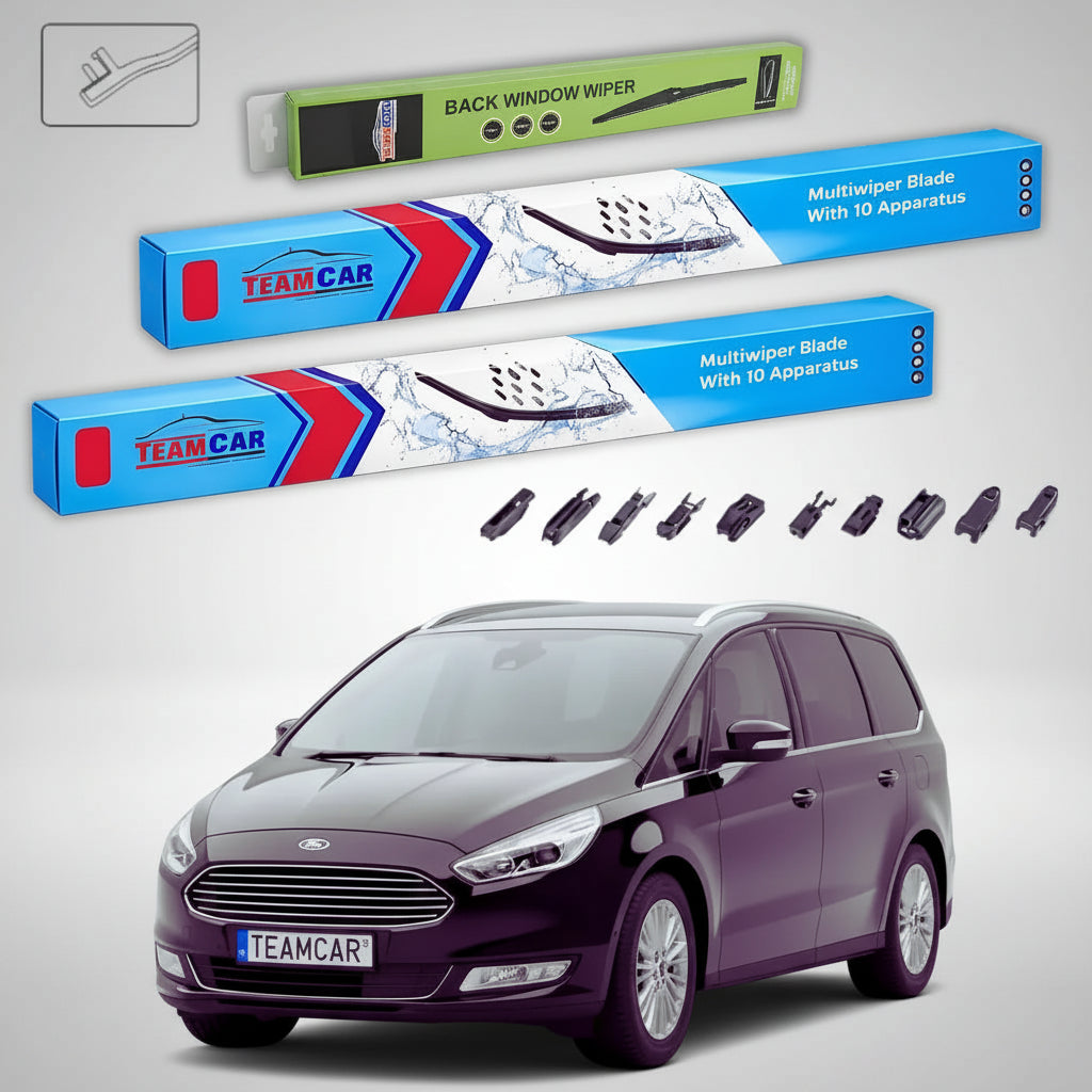 Ștergătoare Ford Galaxy Mk3 CD391 2015 | Set Față și Spate Flat Premium – TeamCar®