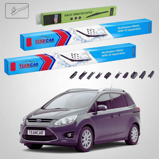 Ștergătoare Ford Grand C-Max Gen I MPV 2010-2015 | Set Față și Spate Flat Premium – TeamCar®