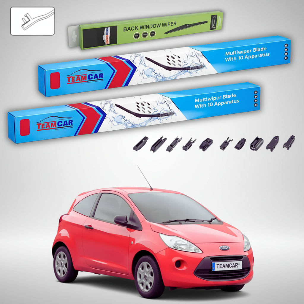 
Ștergătoare Ford Ka Gen II RU8 Facelift Hatchback 2010-2016 | Set Față și Spate Flat Premium – TeamCar®
