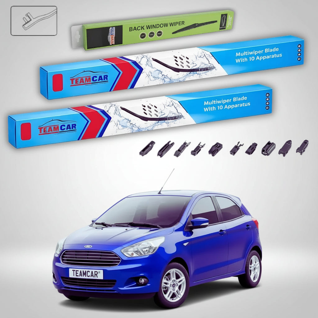 Ștergătoare Ford Ka+ Gen III FK Hatchback 2016-prezent | Set Față și Spate Flat Premium – TeamCar®