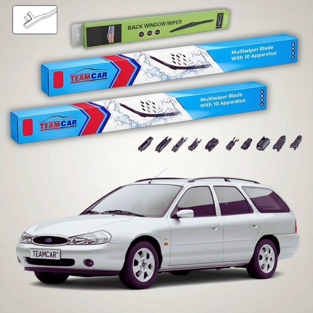 Ștergătoare Ford Mondeo Mk2 Estate 1996-2000 | Set Față și Spate Flat Premium – TeamCar®