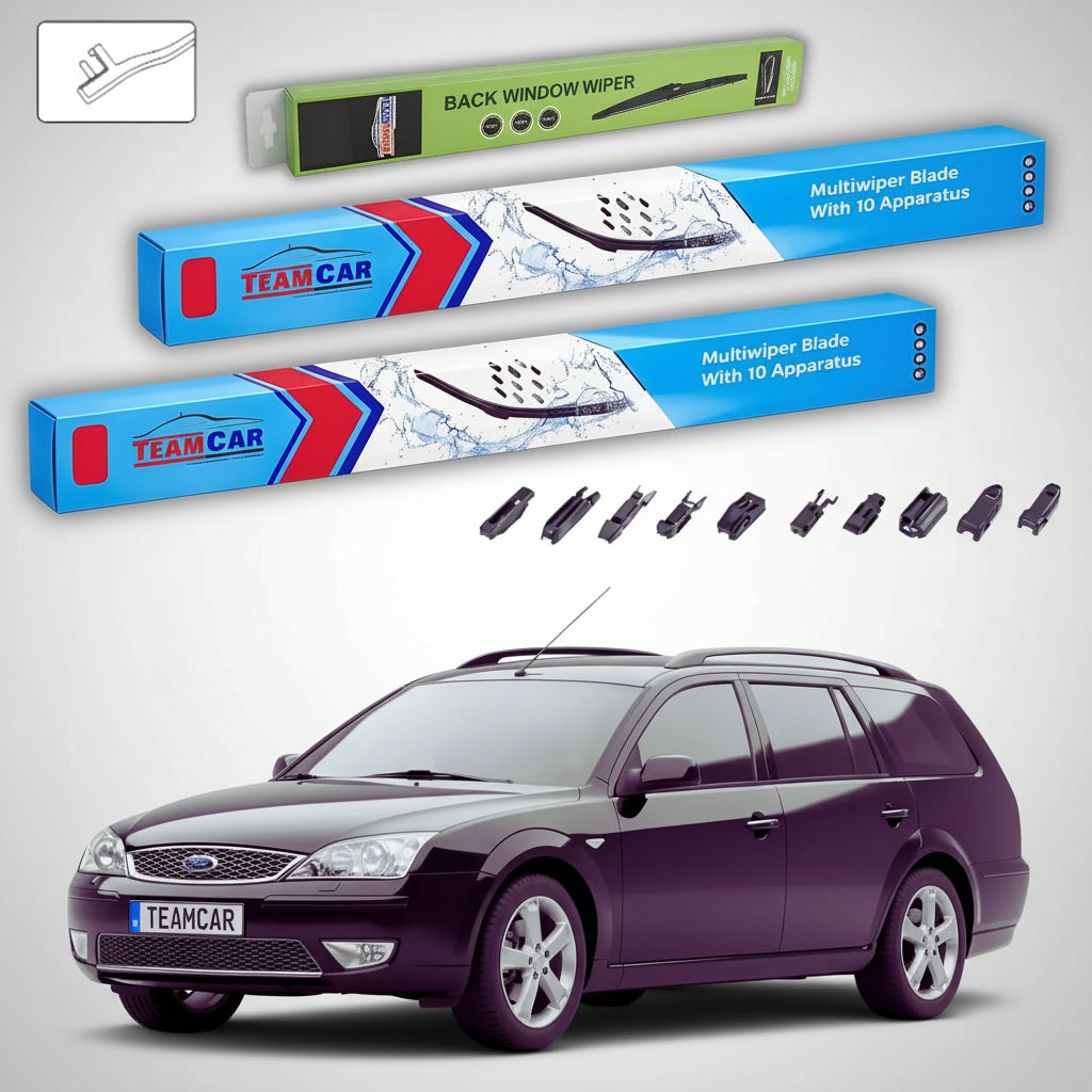 Ștergătoare Ford Mondeo Mk3 Estate 2000-2007 | Set Față și Spate Flat Premium – TeamCar®