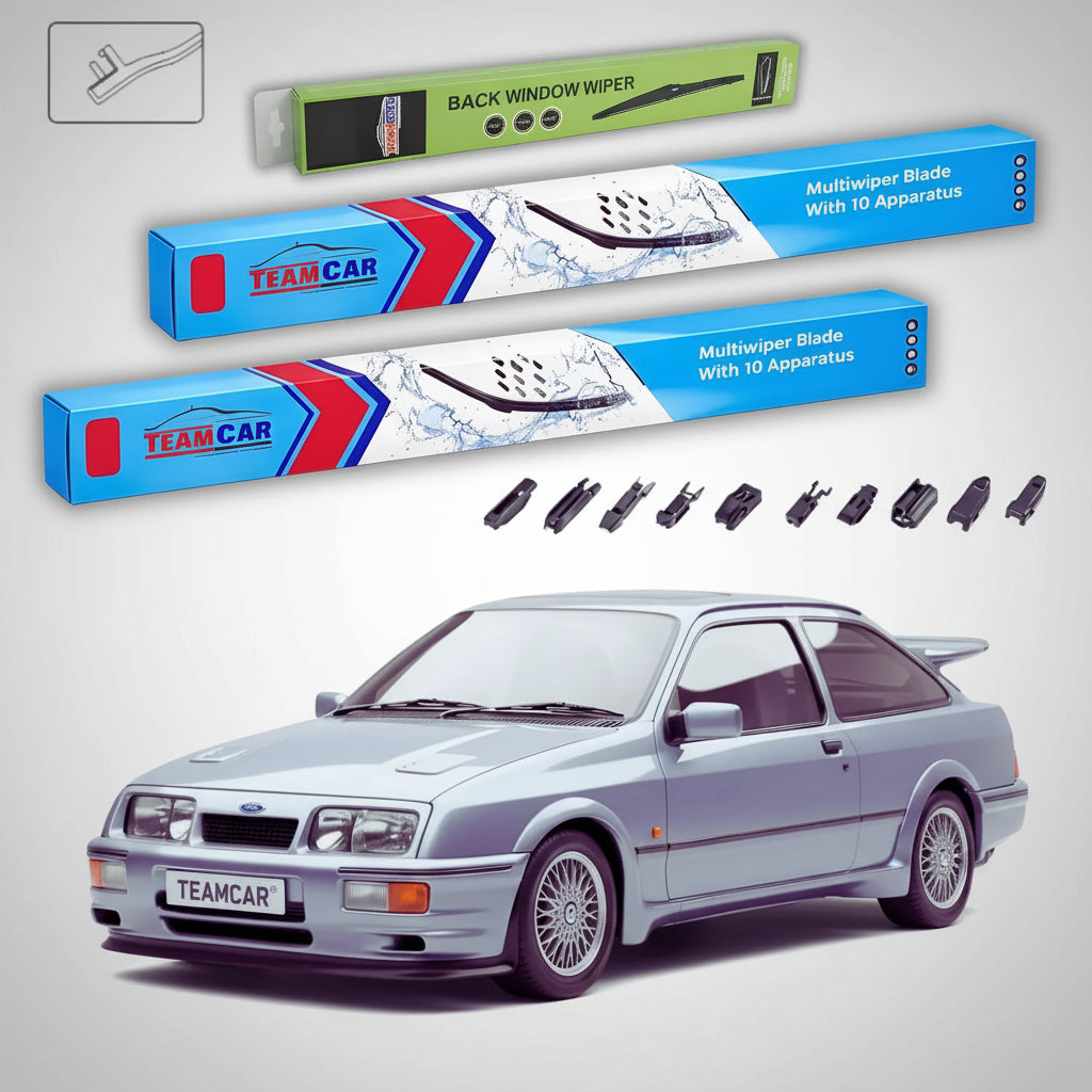 Ștergătoare Ford Sierra RS Cosworth Sedan 1987-1990 | Set Față și Spate Flat Premium – TeamCar®