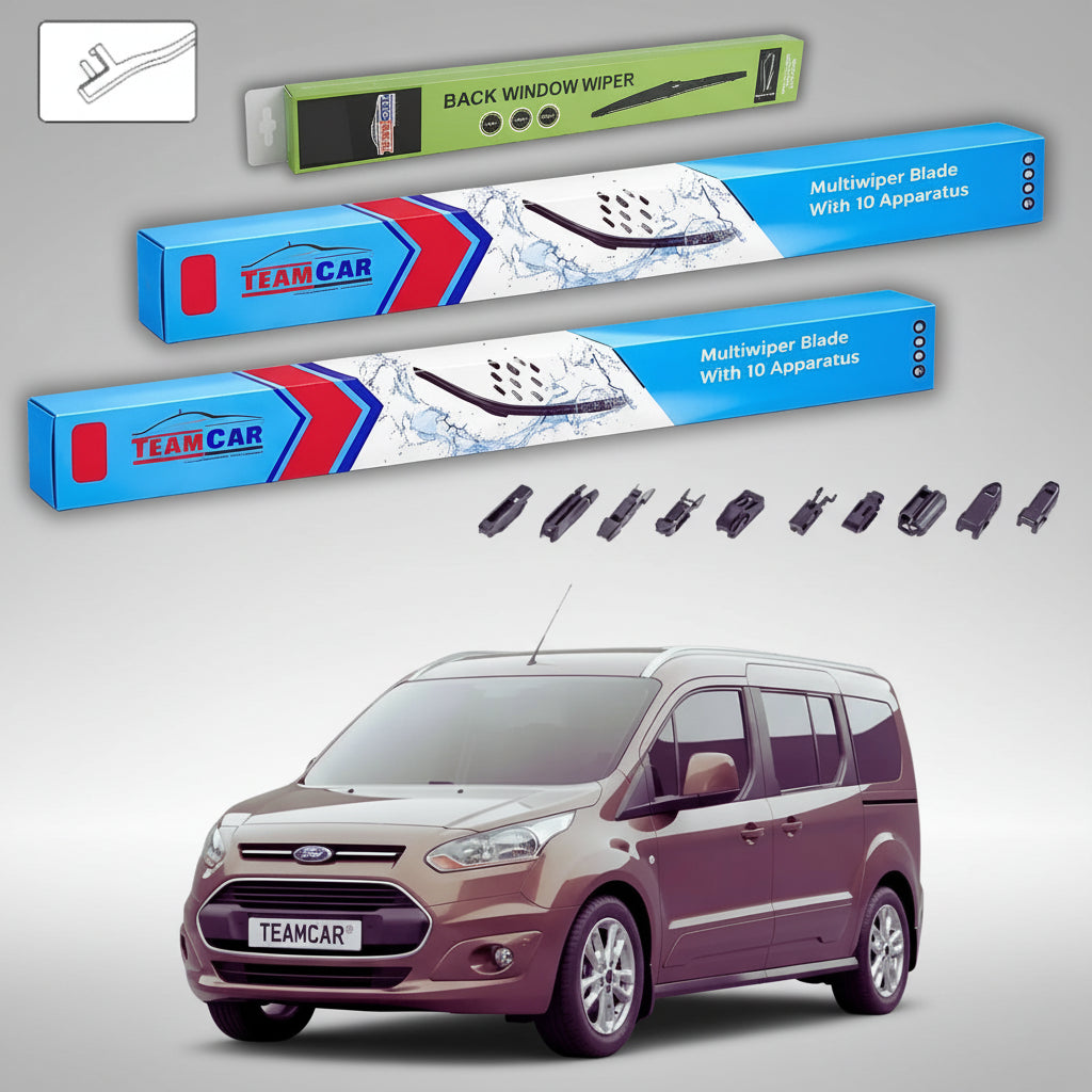 Ștergătoare Ford Tourneo Connect Gen II V408 Estate 2-Door 2013-prezent | Set Față și Spate Flat Premium – TeamCar®