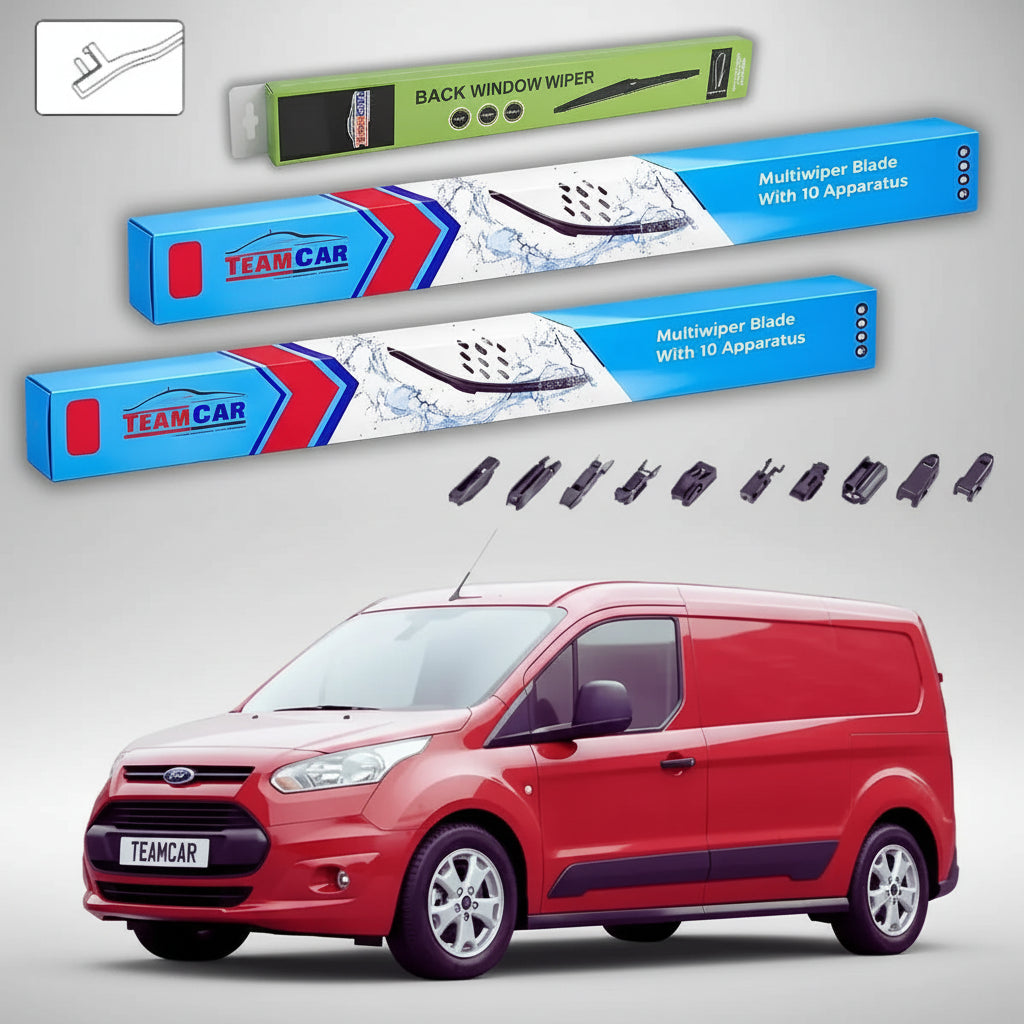 Ștergătoare Ford Transit Connect MK2 V408 Van 1-Door 2013-prezent | Set Față și Spate Flat Premium – TeamCar®