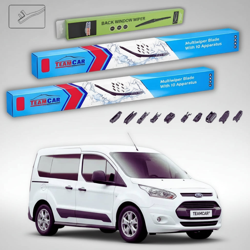 Ștergătoare Ford Transit Connect MK2 V408 Van 2-Door 2013-prezent | Set Față și Spate Flat Premium – TeamCar®