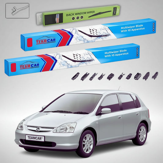 Ștergătoare Honda Civic Gen VII (EU/EP/EV) Hatchback 2001-2005 | Set Față și Spate Flat Premium – TeamCar®