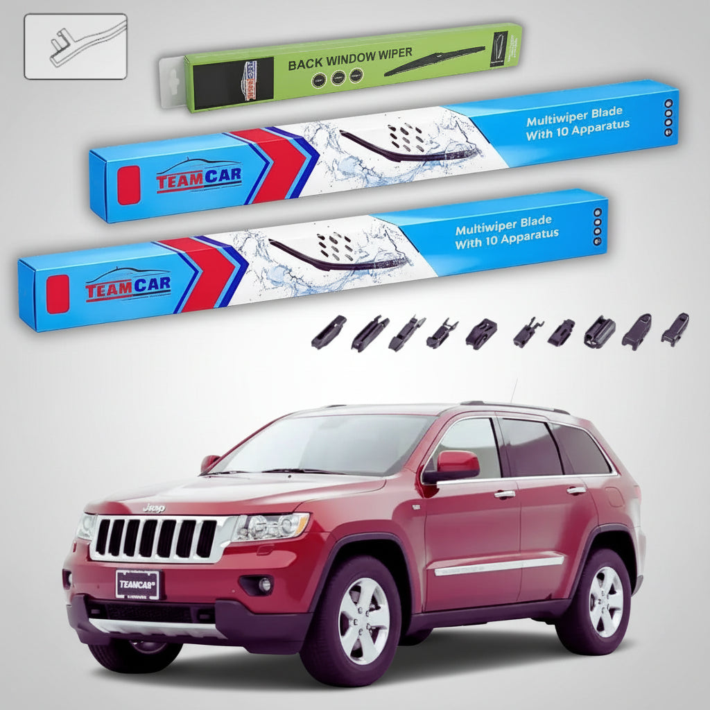 Jeep Grand Cherokee WK2 2010-2013 ablaktörlők | Prémium első és hátsó ablaktörlő szett, sík kivitel – TeamCar®