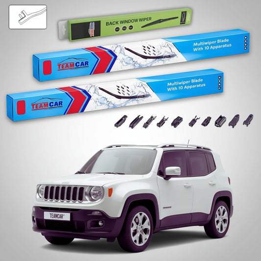 Essuie-glaces Jeep Renegade BU 2014-présent | Jeu avant et arrière plat haut de gamme – TeamCar®