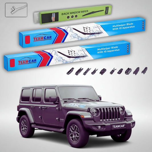 Essuie-glaces Jeep Wrangler JL 2017-présent | Jeu plat haut de gamme avant et arrière – TeamCar®