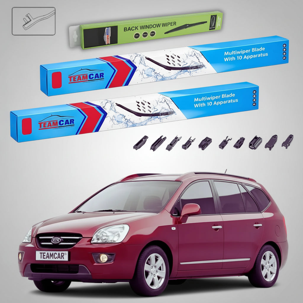 Essuie-glaces Kia Carens III UN/FG 2006-2013 | Jeu plat haut de gamme avant et arrière – TeamCar®