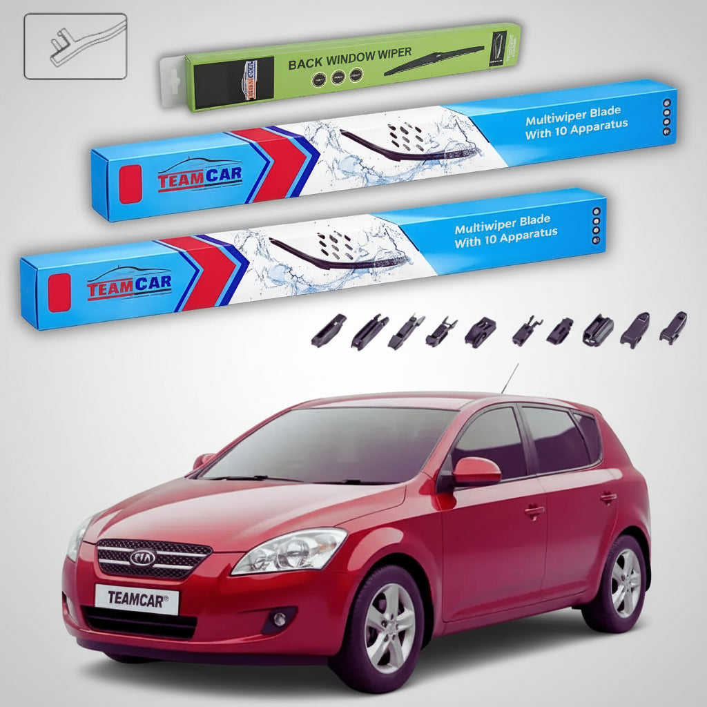 Ștergătoare Kia Ceed I ED 2006-2009 | Set Față și Spate Flat Premium – TeamCar®