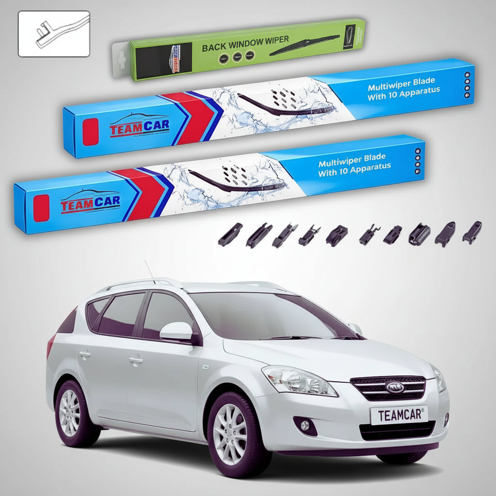 Ștergătoare Kia Ceed I SW ED 2007-2009 | Set Față și Spate Flat Premium – TeamCar®