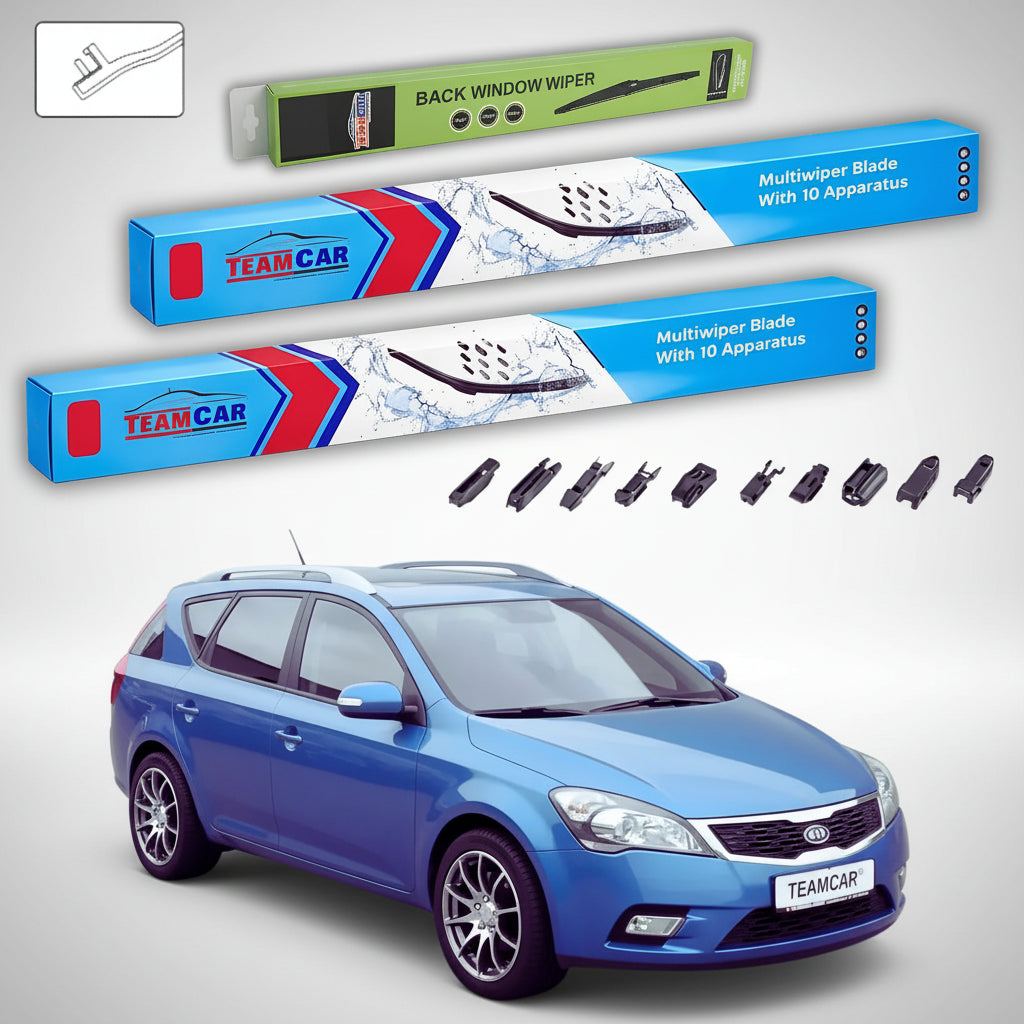 Ștergătoare Kia Ceed I SW Facelift ED 2009-2012 | Set Față și Spate Flat Premium – TeamCar®