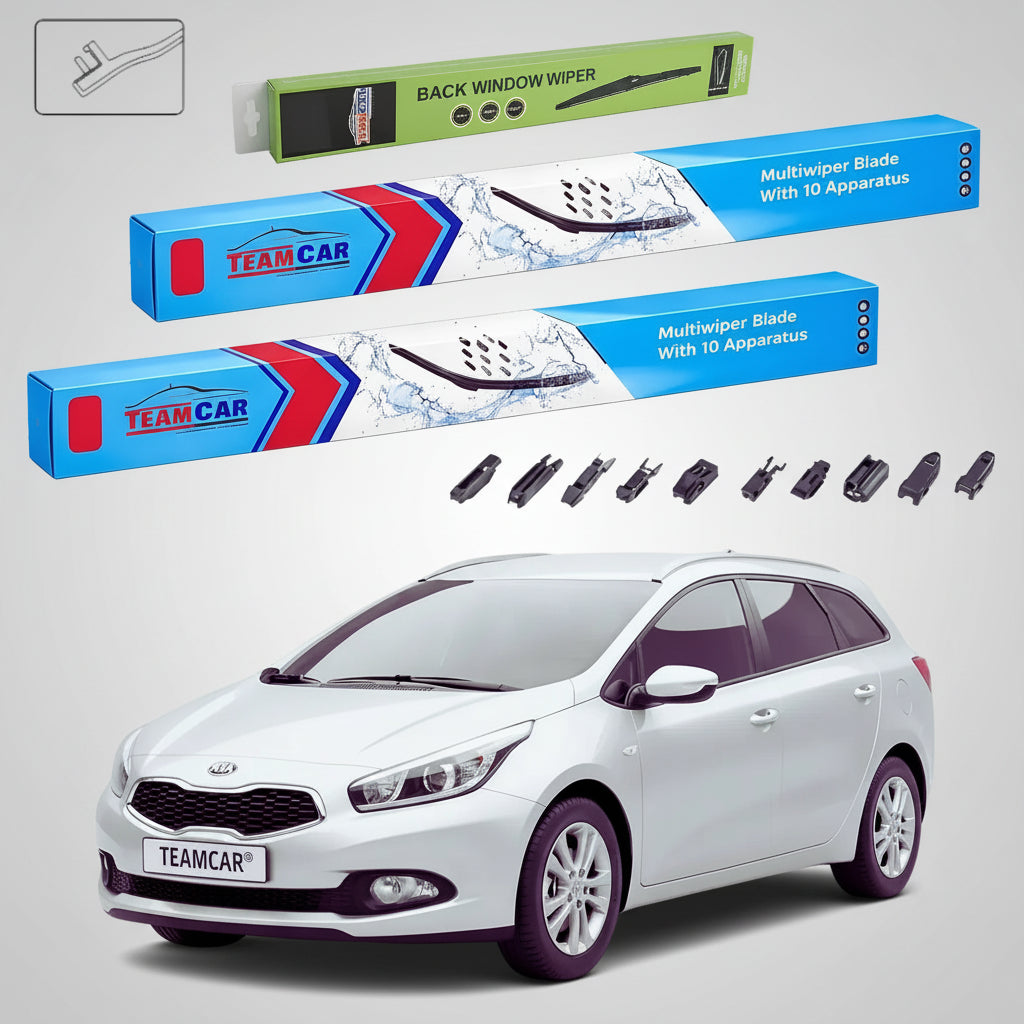 Ștergătoare Kia Ceed II SW JD 2012-prezent | Set Față și Spate Flat Premium – TeamCar®