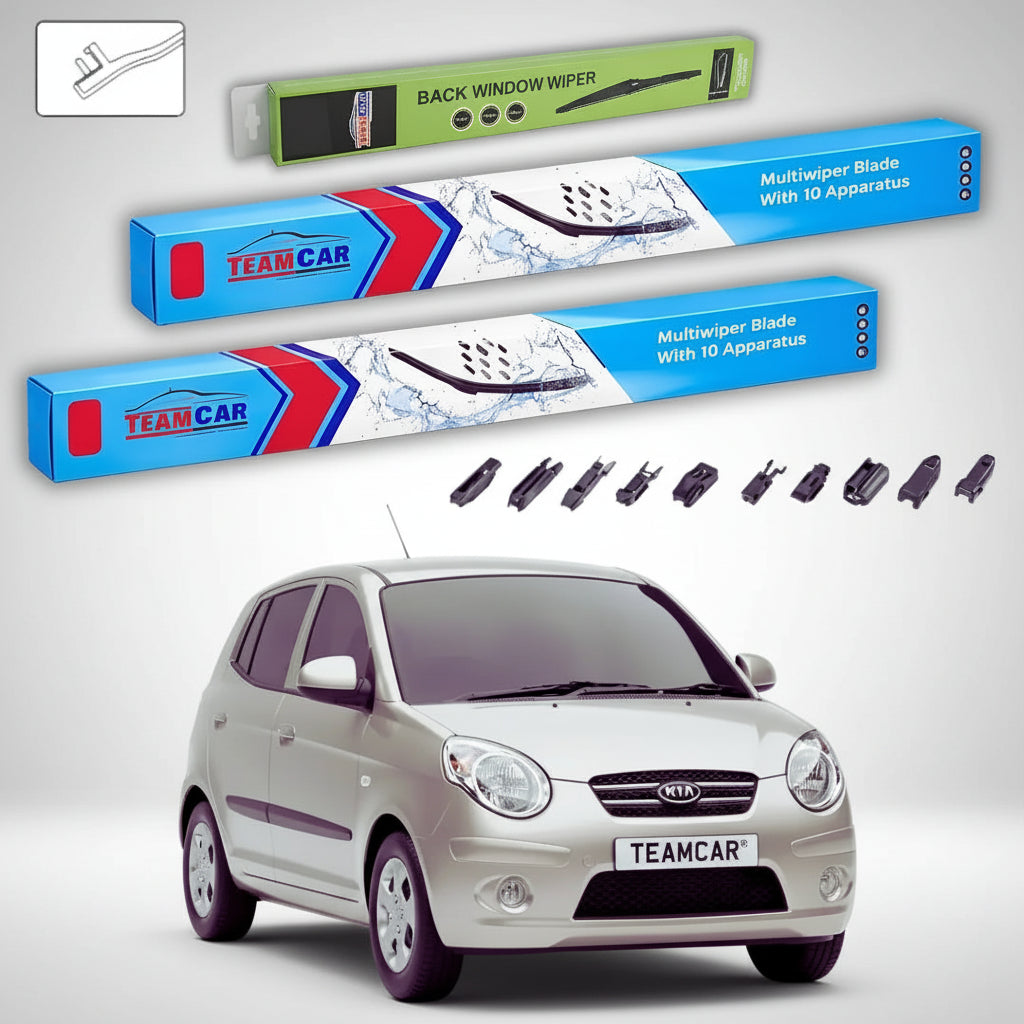 Ștergătoare Kia Picanto I BA Hatchback 2004-2011 | Set Față și Spate Flat Premium – TeamCar®