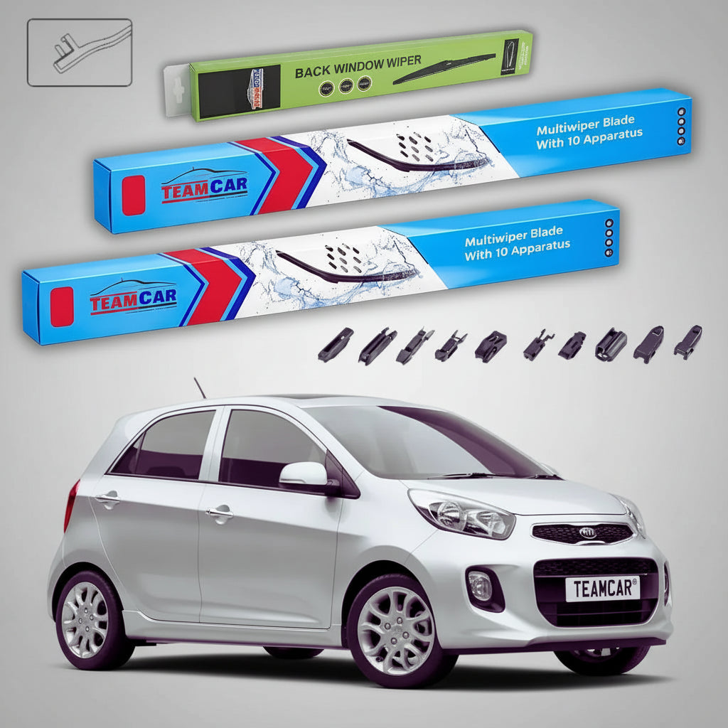 Ștergătoare Kia Picanto II TA Hatchback 2011-2017 | Set Față și Spate Flat Premium – TeamCar®