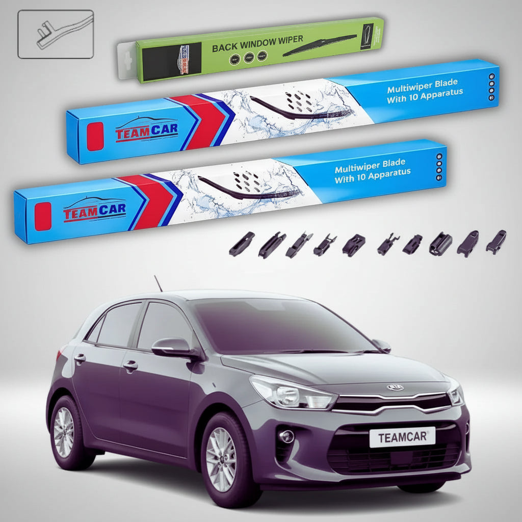 Ștergătoare Kia Rio IV YB Hatchback 2017-prezent | Set Față și Spate Flat Premium – TeamCar®