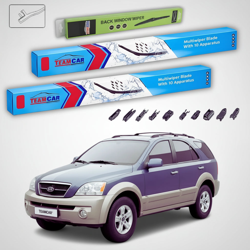 Ștergătoare Kia Sorento I JC SUV 2002-2009 | Set Față și Spate Flat Premium – TeamCar®