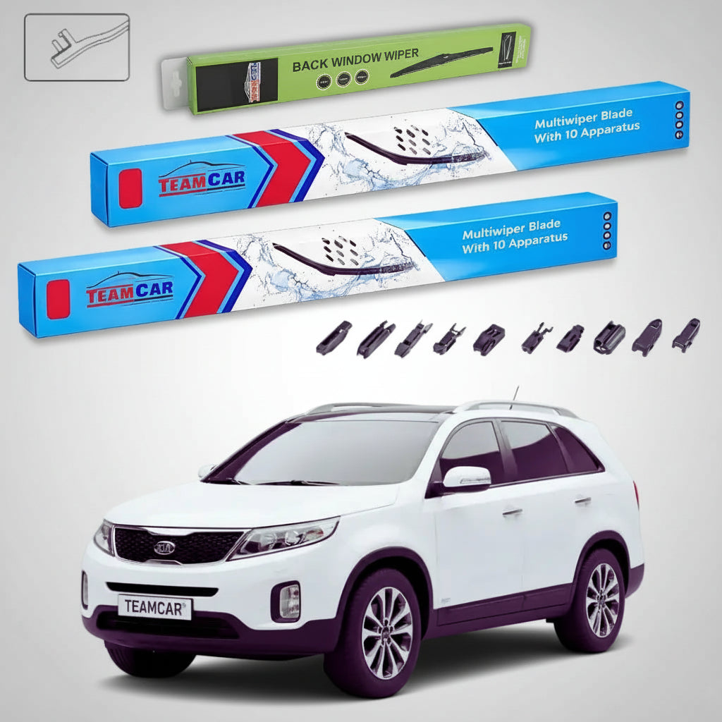 Ștergătoare Kia Sorento II XM SUV 2009-2015 | Set Față și Spate Flat Premium – TeamCar®