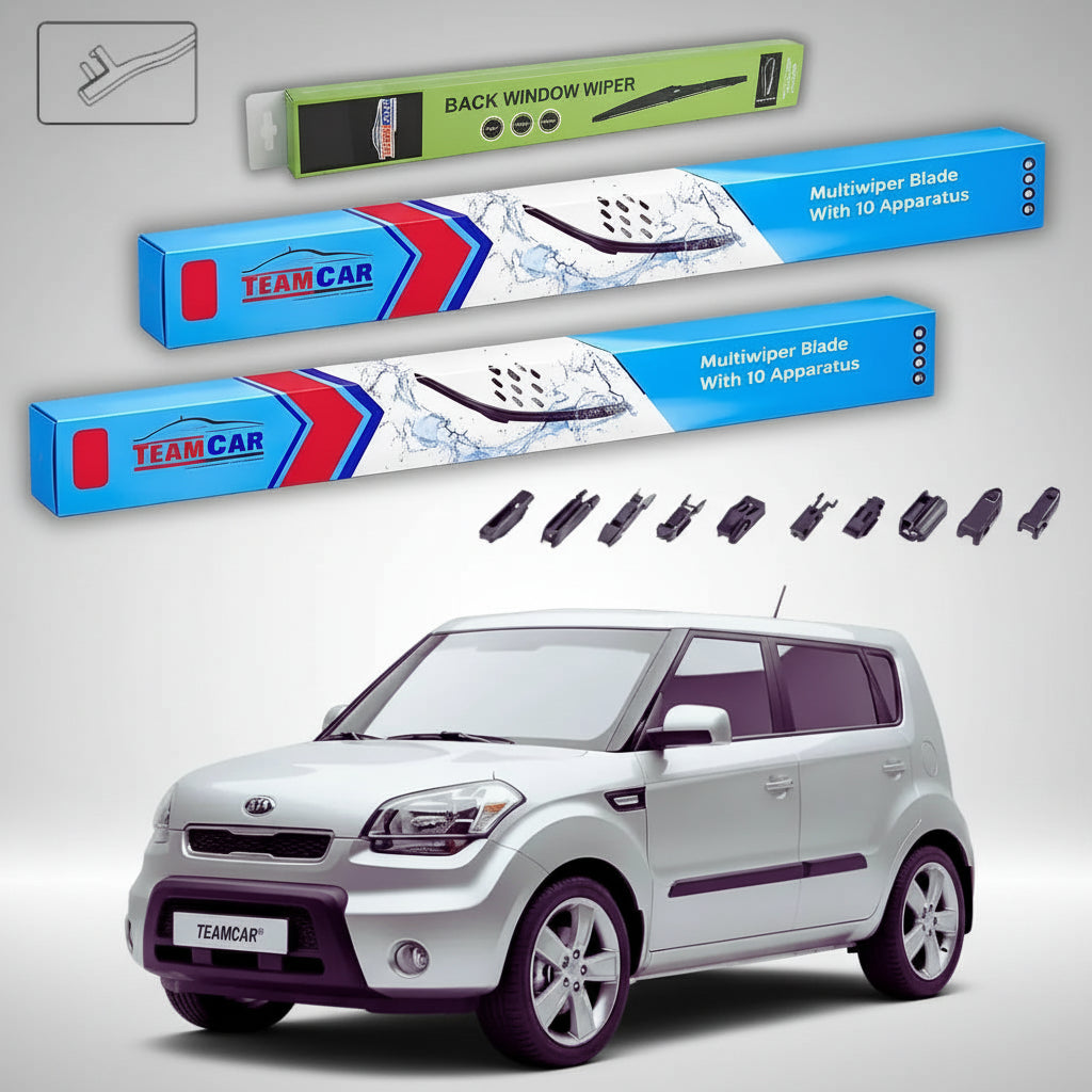 Ștergătoare Kia Soul I AM Hatchback 2008-2014 | Set Față și Spate Flat Premium – TeamCar®