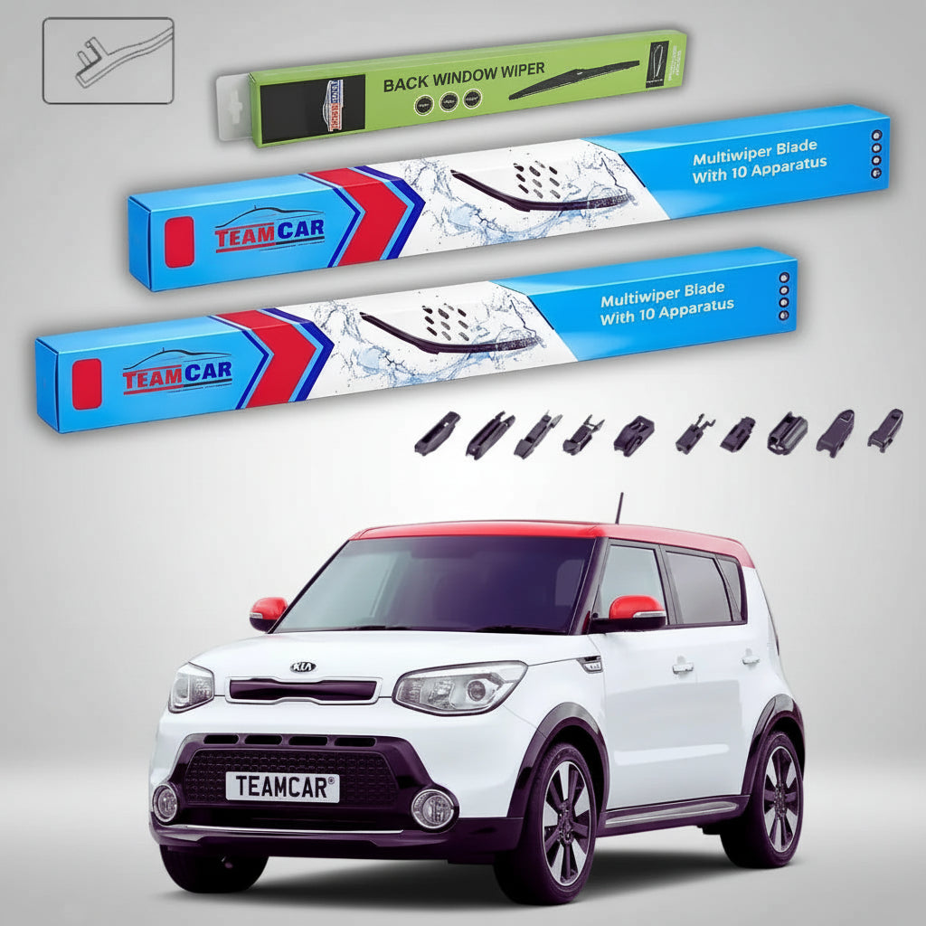 Ștergătoare Kia Soul II PS Hatchback 2014-2018 | Set Față și Spate Flat Premium – TeamCar®