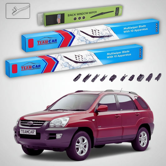 Ștergătoare Kia Sportage II JE SUV 2004-2010 | Set Față și Spate Flat Premium – TeamCar®
