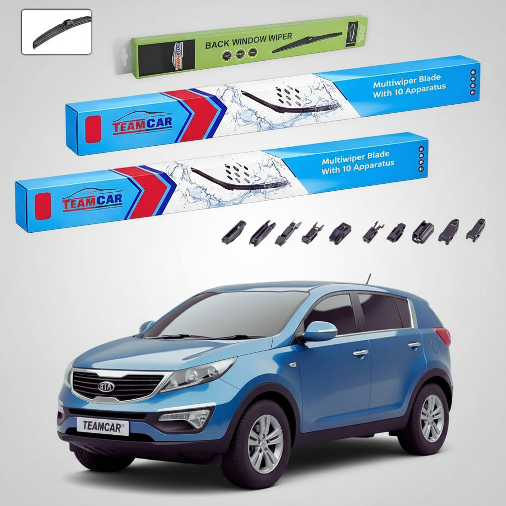 Ștergătoare Kia Sportage III SL SUV 2010-2015 | Set Față și Spate Flat Premium – TeamCar®