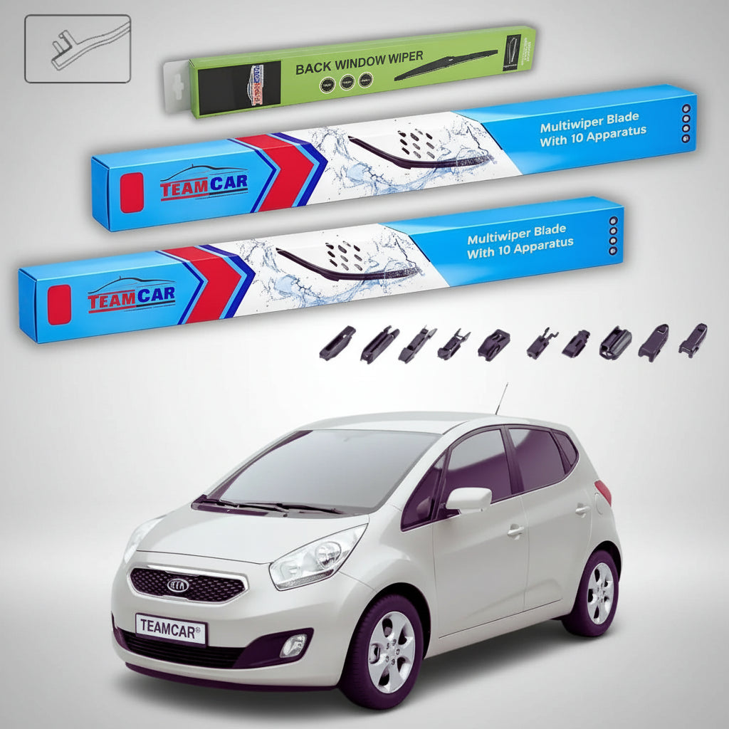 Ștergătoare Kia Venga YN Hatchback 2010-2019 | Set Față și Spate Flat Premium – TeamCar®