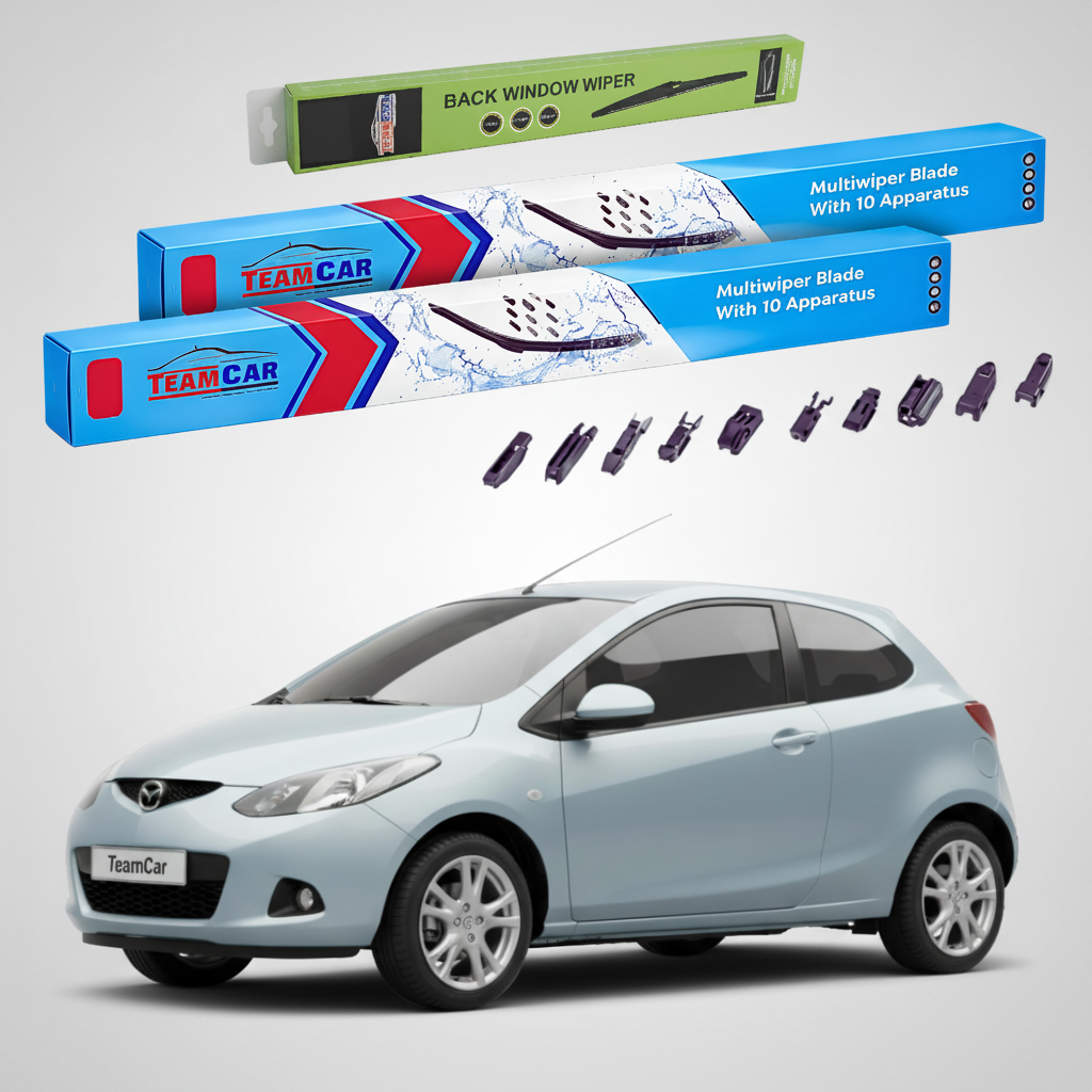 Ștergătoare Mazda 2 DE 2008-2010 | Set Față și Spate Flat Premium – TeamCar®
