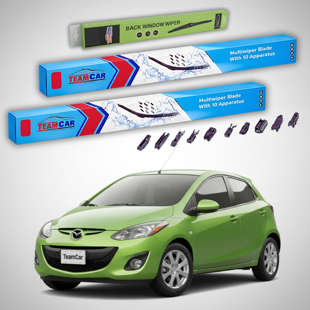 Ștergătoare Mazda 2 DE Facelift 2010-2014 5 uși | Set Față și Spate Flat Premium – TeamCar®