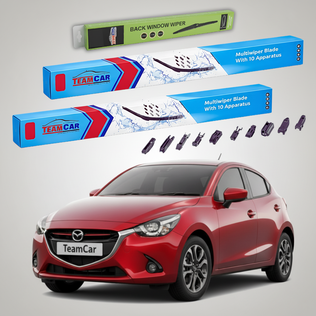 Ștergătoare Mazda 2 DJ 2014-2019 | Set Față și Spate Flat Premium – TeamCar®