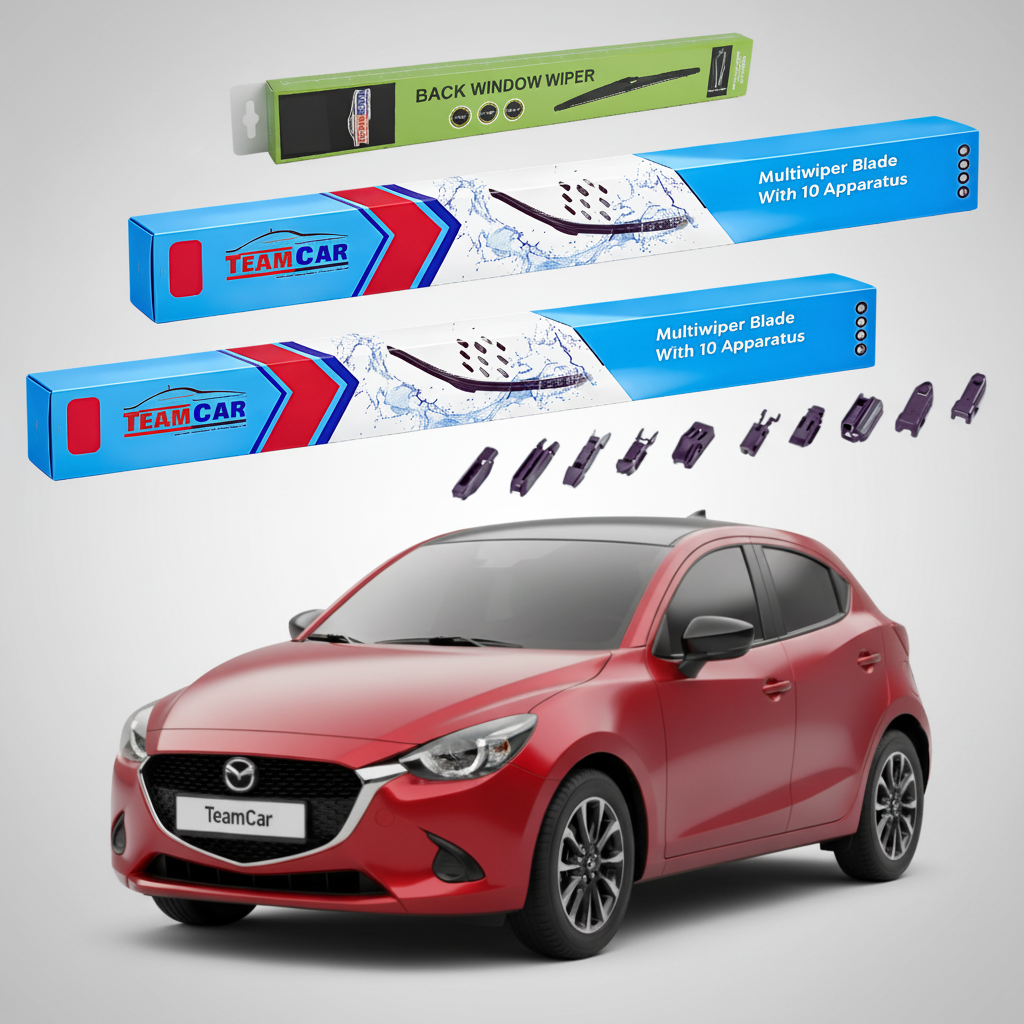 Ștergătoare Mazda 2 DJ Facelift 2019-2023 | Set Față și Spate Flat Premium – TeamCar®