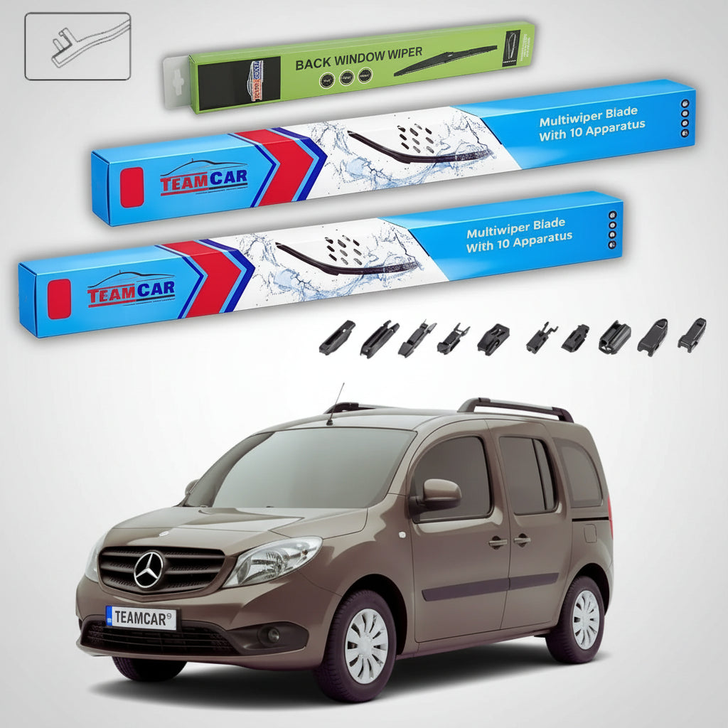 Ștergătoare Mercedes-Benz Citan W415 2 uși spate 2012-prezent | Set Față și Spate Flat – TeamCar®