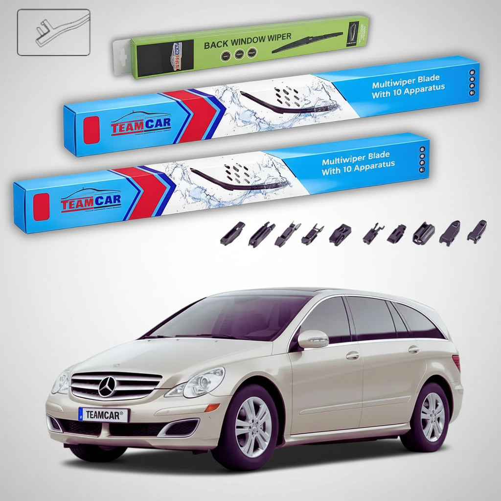Ștergătoare Mercedes-Benz Clasa R W251 2005-2012 | Set Față și Spate Flat – TeamCar®
