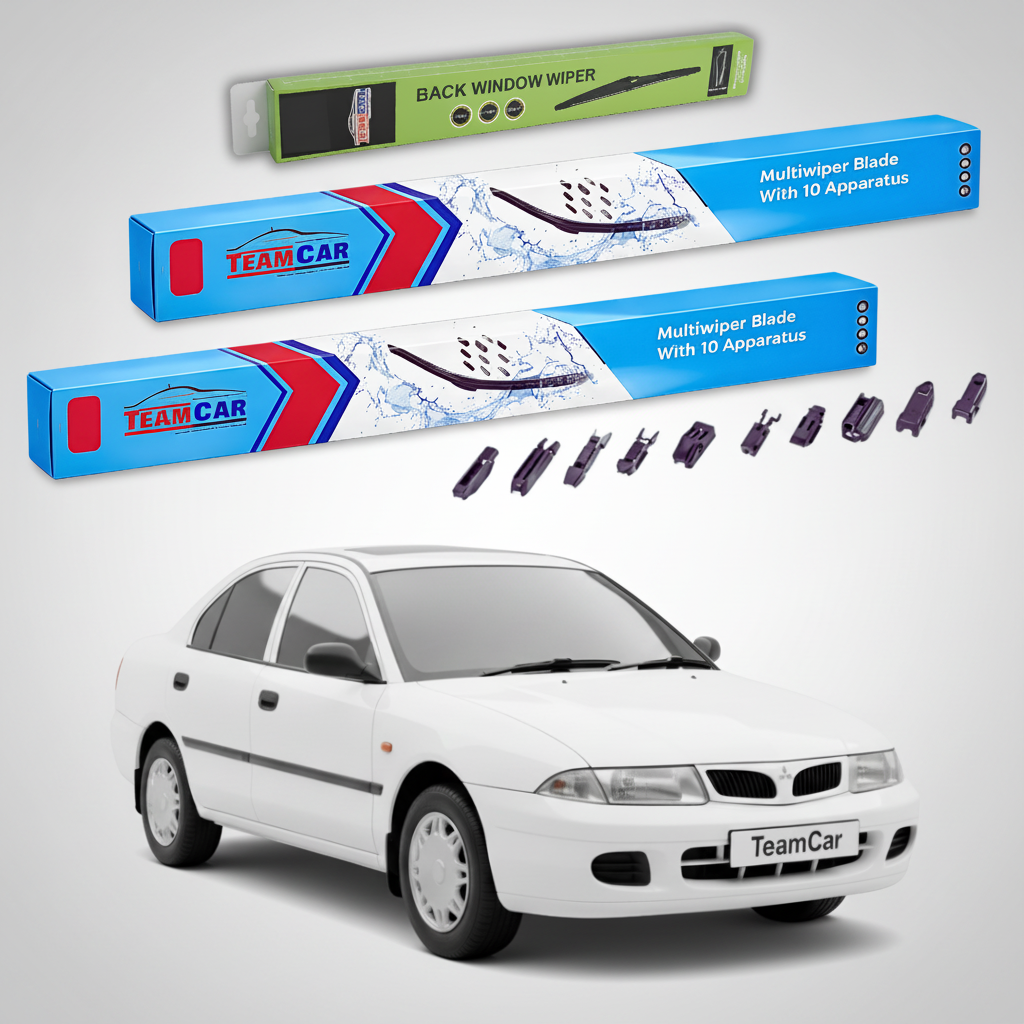 Ștergătoare TeamCar® pentru Mitsubishi Carisma Hatchback (DA_) 1995–2003 – Set Față și Spate Flat Premium